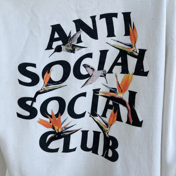 antisocialsocialclub Unisex Pair Of Dice White Hoodie (M) - Picture 3 of 7